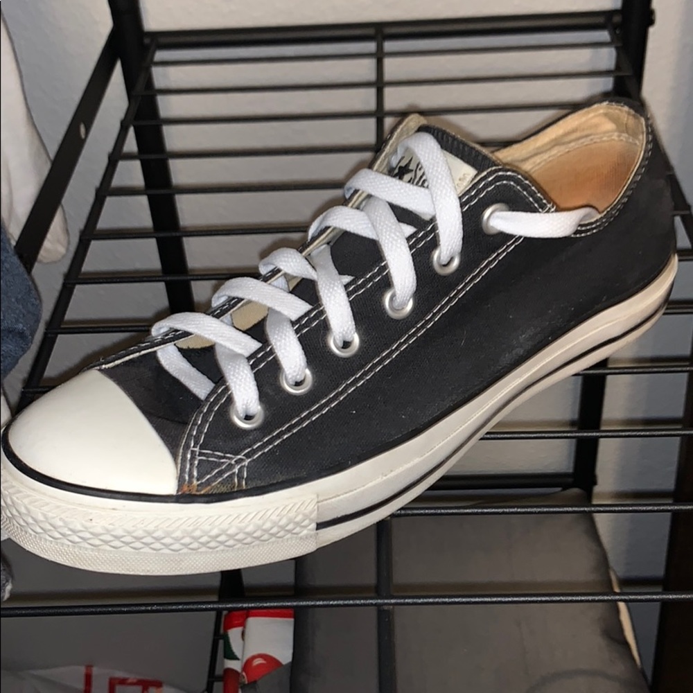 All star black and white shoe